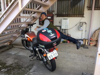 このバイクで。笑