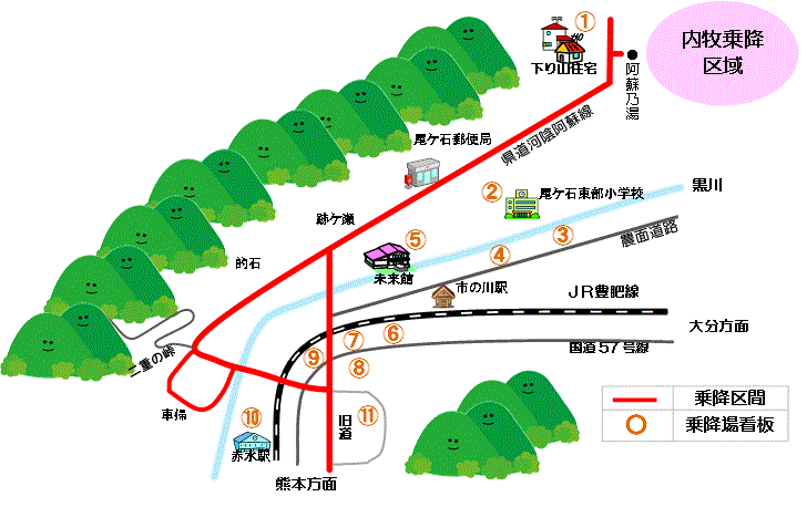 赤水、内牧地域乗降図